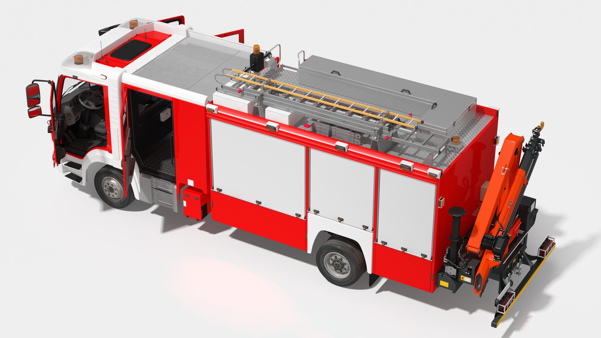 3D Modern Fire Truck Rigged for Maya model