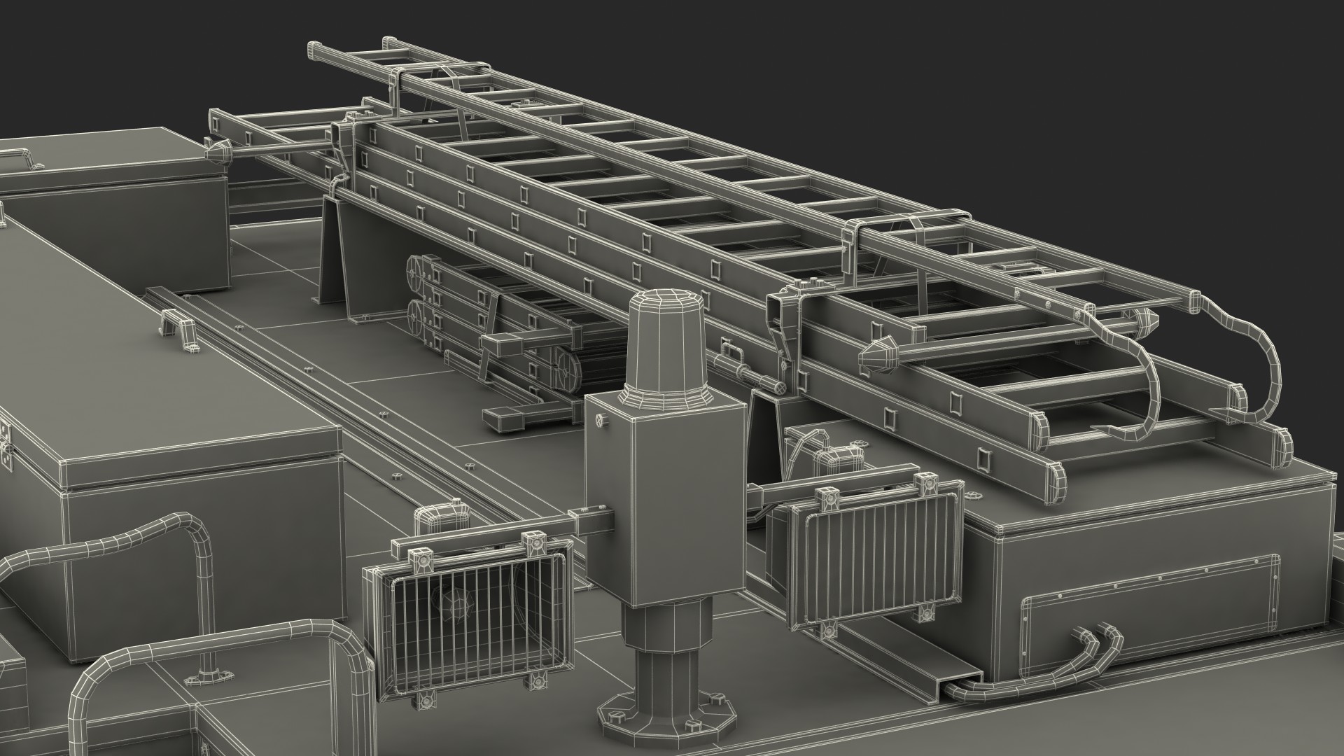 3D Modern Fire Truck Rigged for Maya model