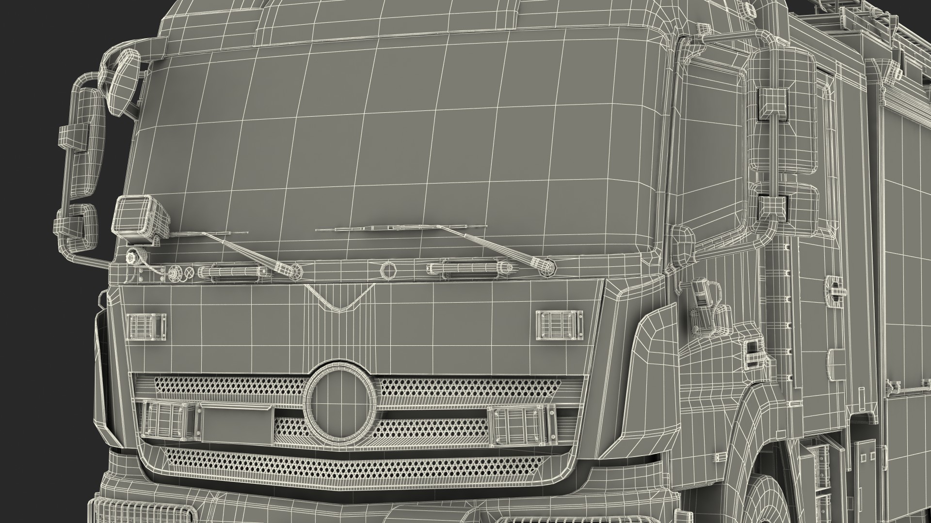 3D Modern Fire Truck Rigged for Maya model