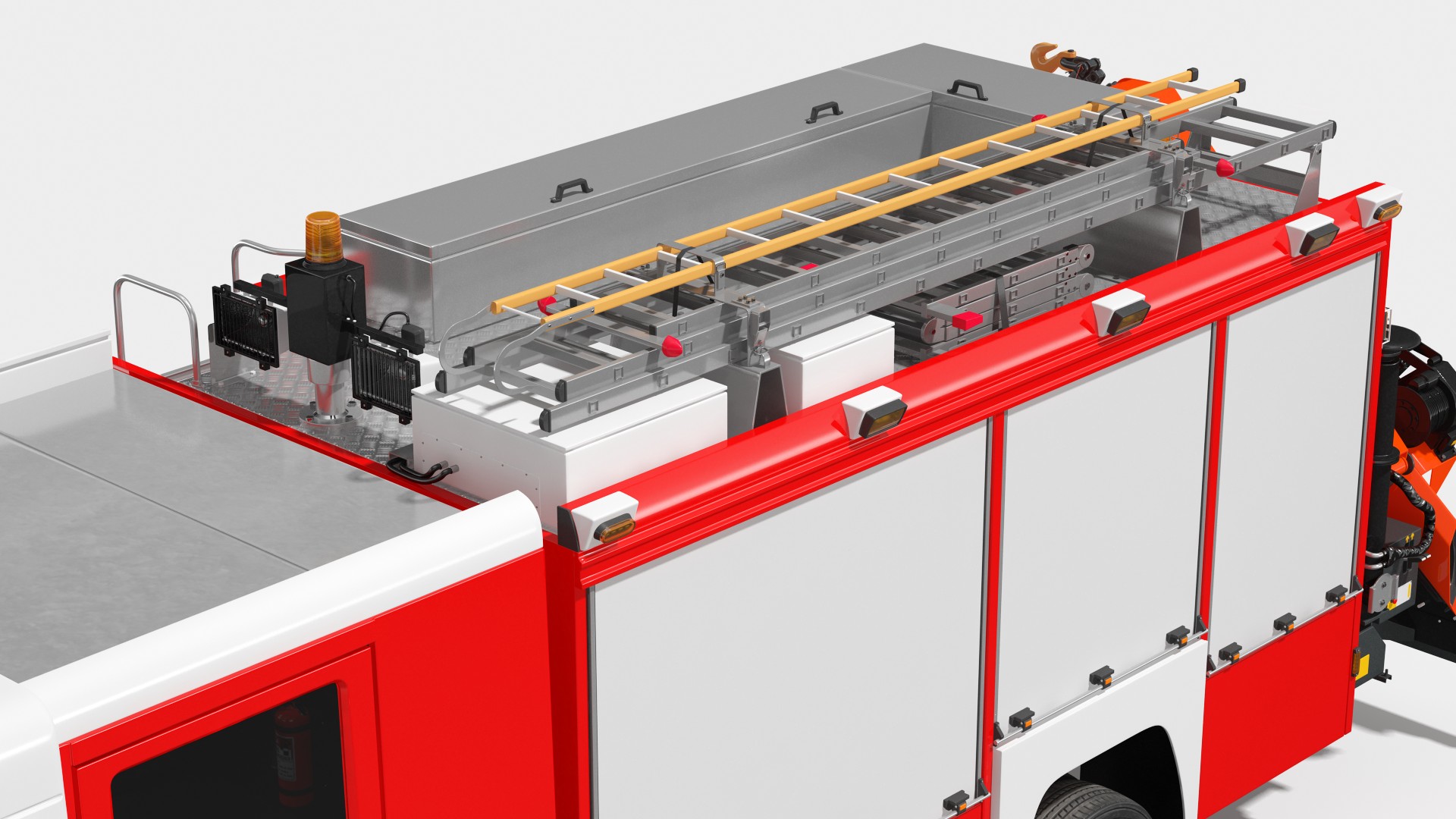 3D Modern Fire Truck Rigged for Maya model