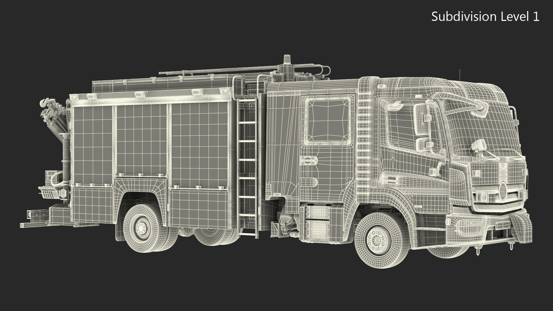3D Modern Fire Truck Rigged for Maya model