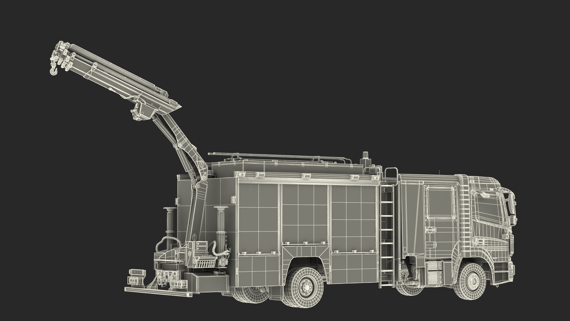 3D Modern Fire Truck Rigged for Maya model