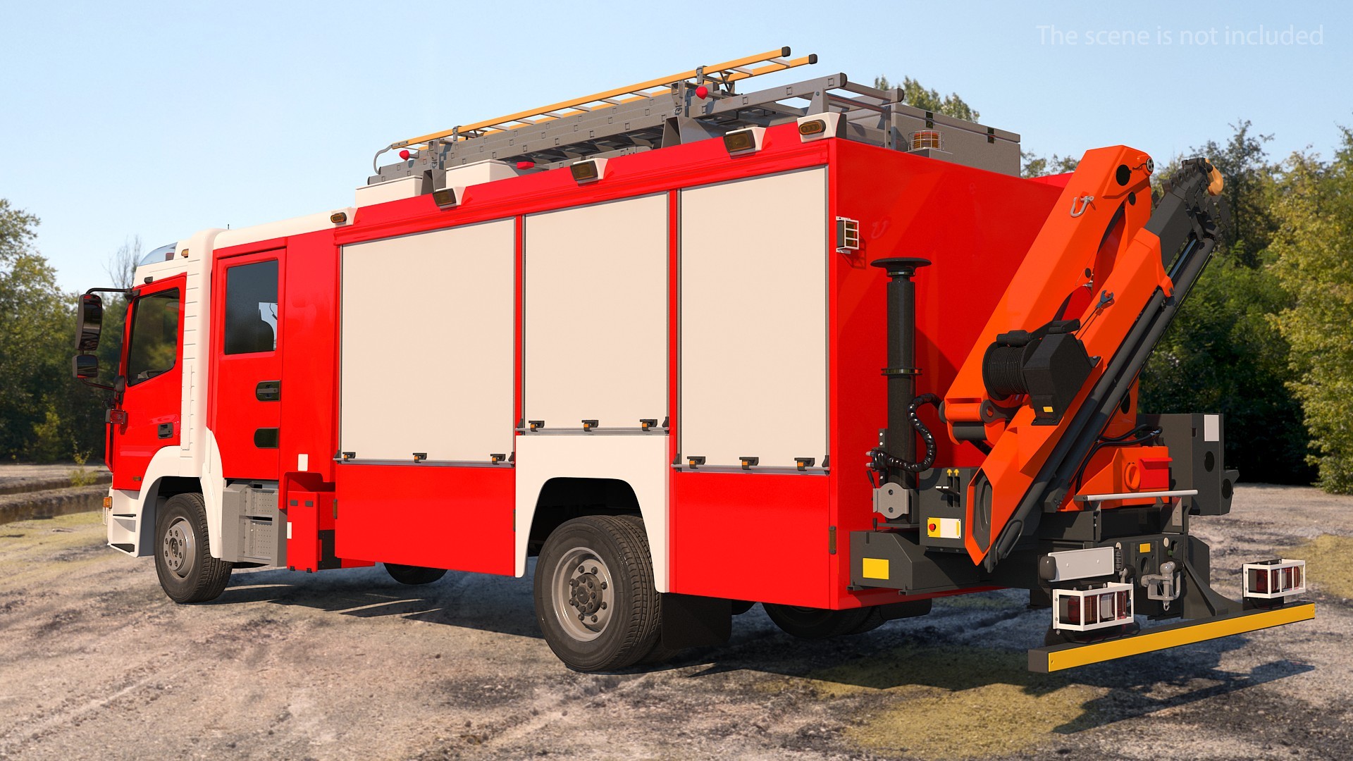 3D Modern Fire Truck Rigged for Maya model