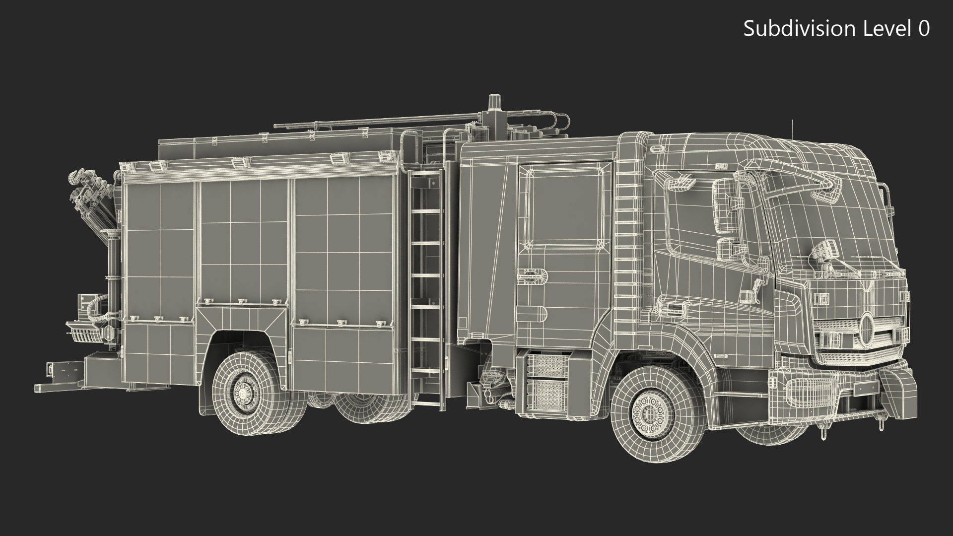 3D Modern Fire Truck Rigged for Maya model