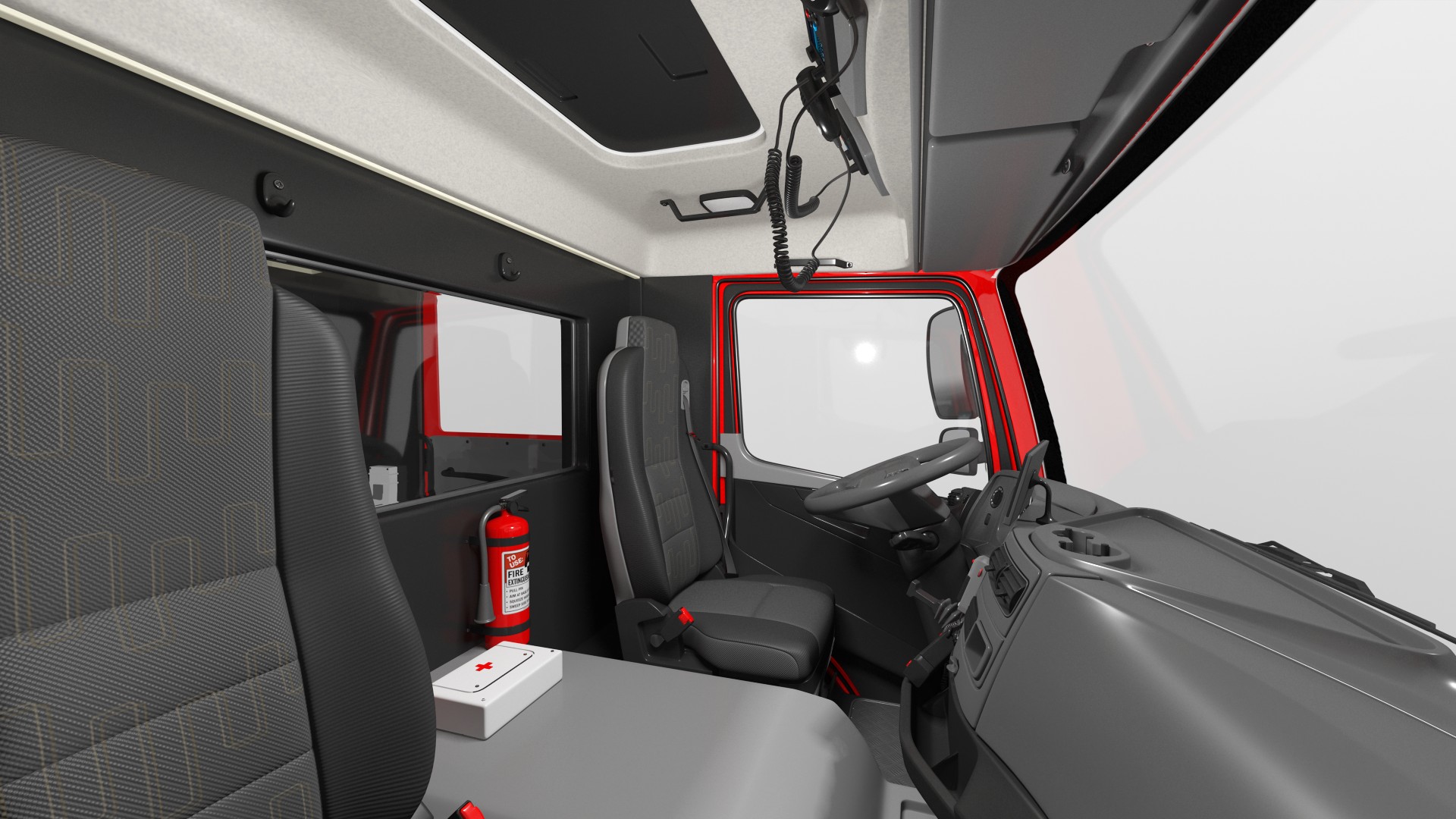 3D Modern Fire Truck Rigged for Maya model