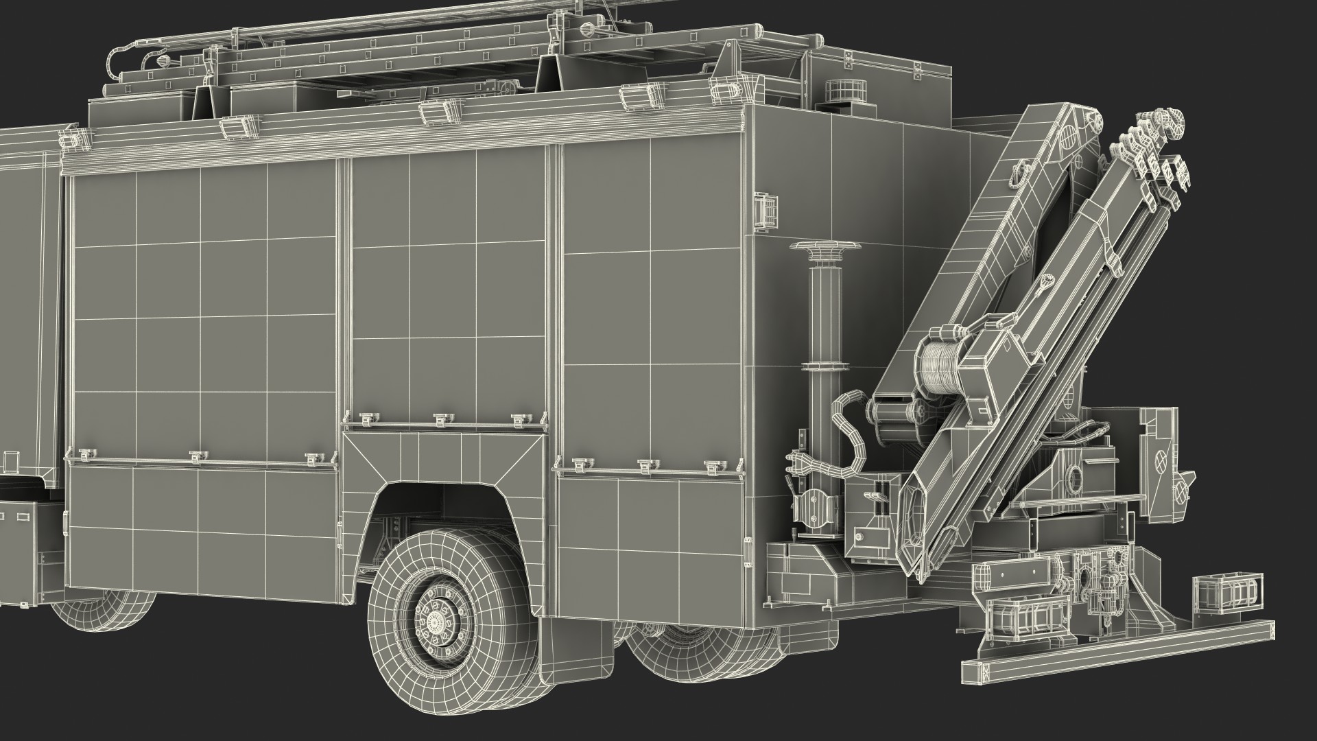 3D Modern Fire Truck Rigged for Maya model