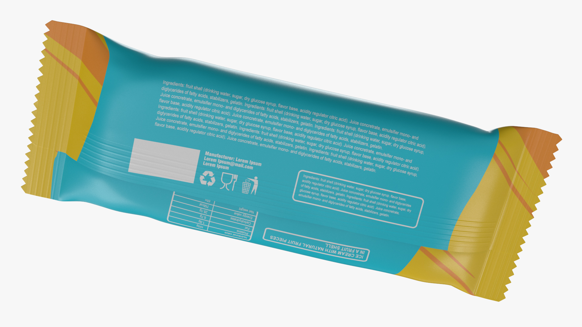 Pineapple Ice Cream Packaging 3D model