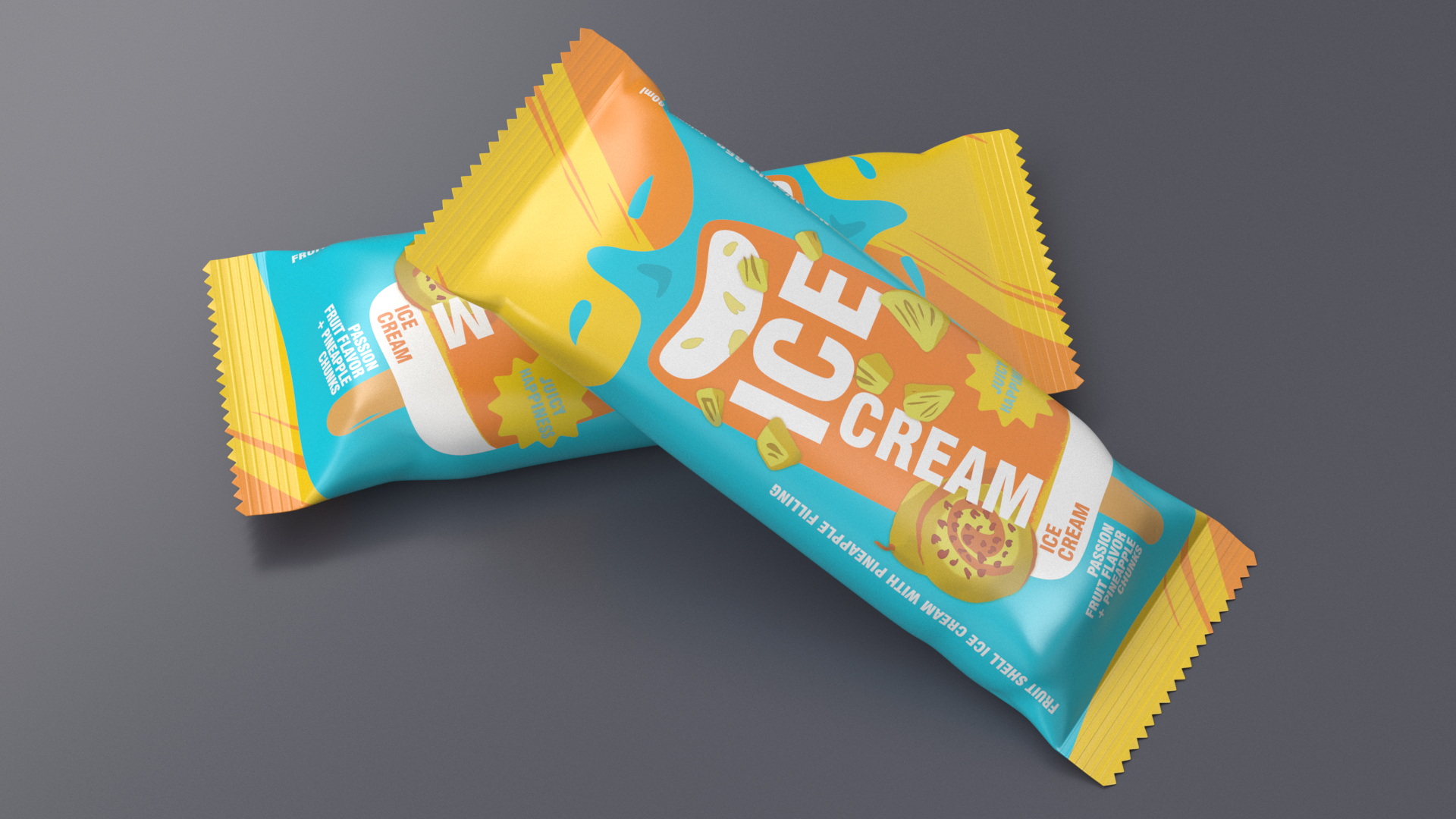 Pineapple Ice Cream Packaging 3D model
