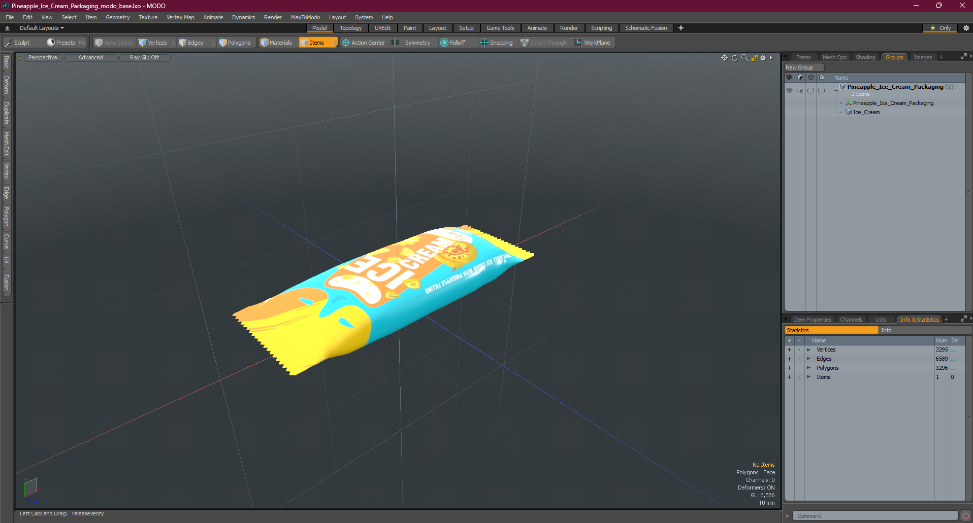 Pineapple Ice Cream Packaging 3D model