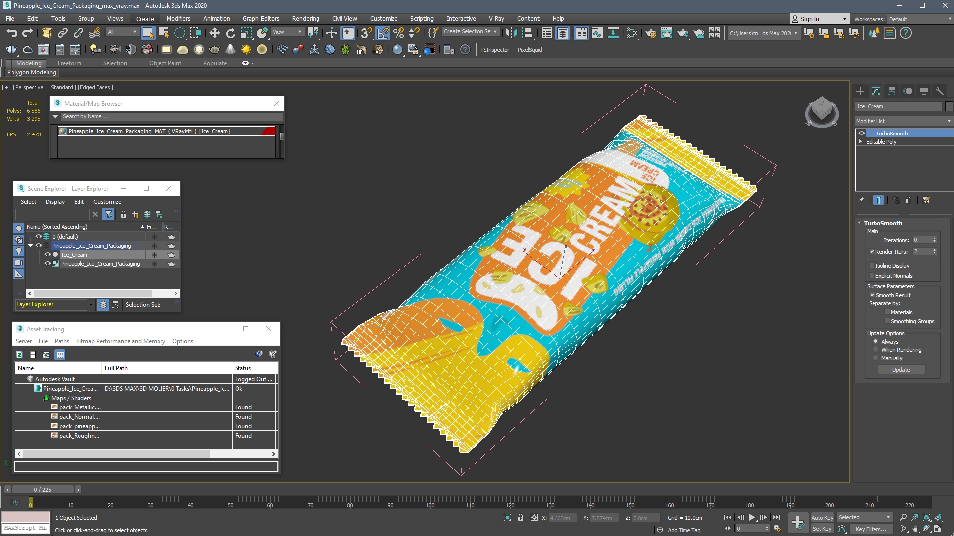 Pineapple Ice Cream Packaging 3D model