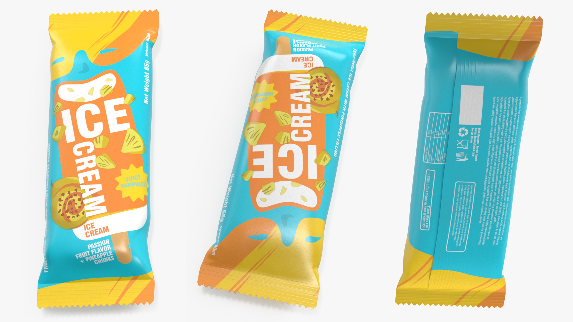 Pineapple Ice Cream Packaging 3D model
