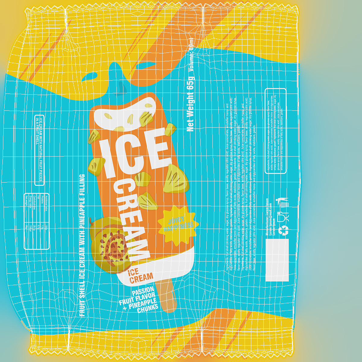 Pineapple Ice Cream Packaging 3D model