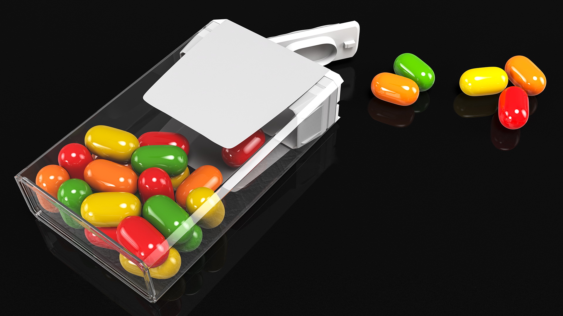 3D Colorful Candy Mints Spilled model