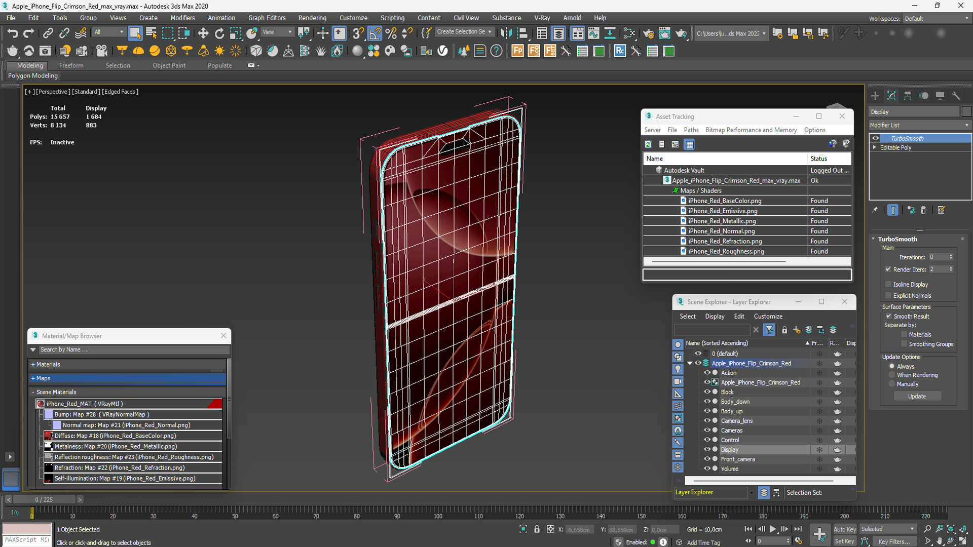 Apple iPhone Flip Crimson Red 3D model