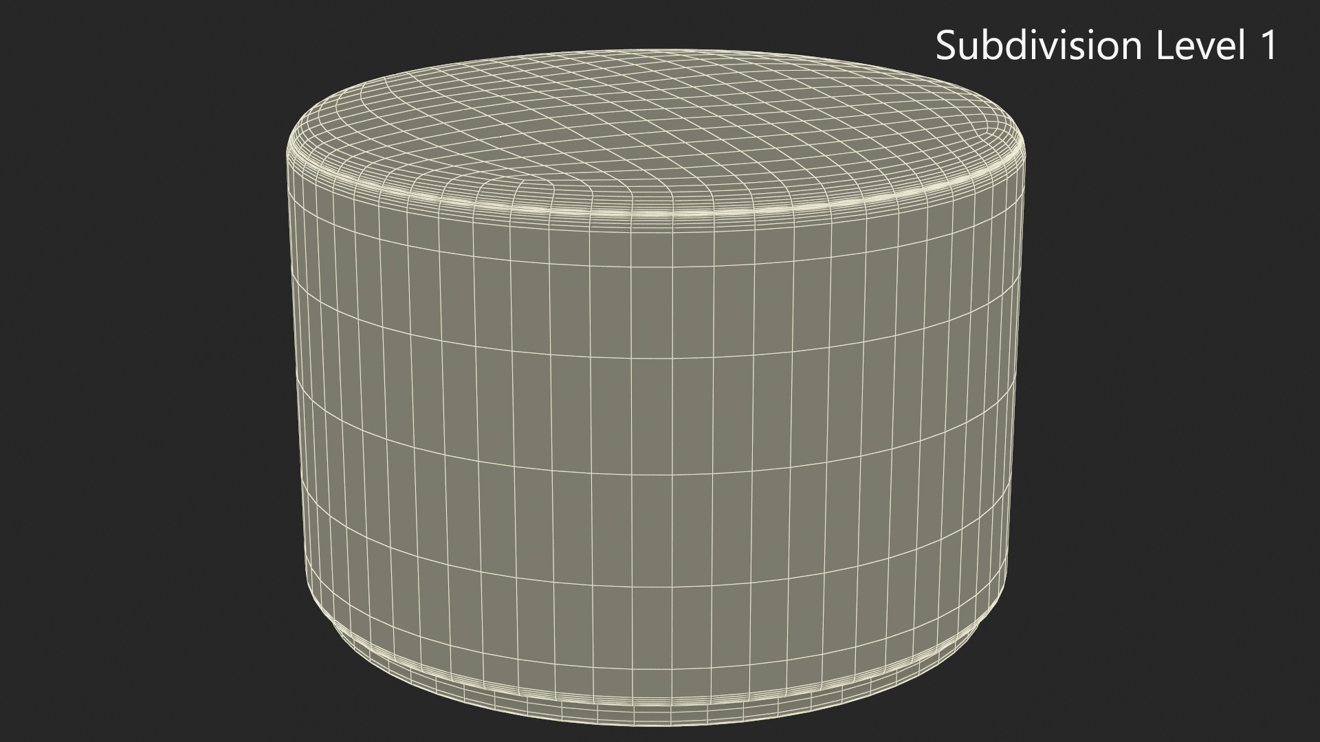 3D Round Fabric Ottoman Footstool for 3D Print model