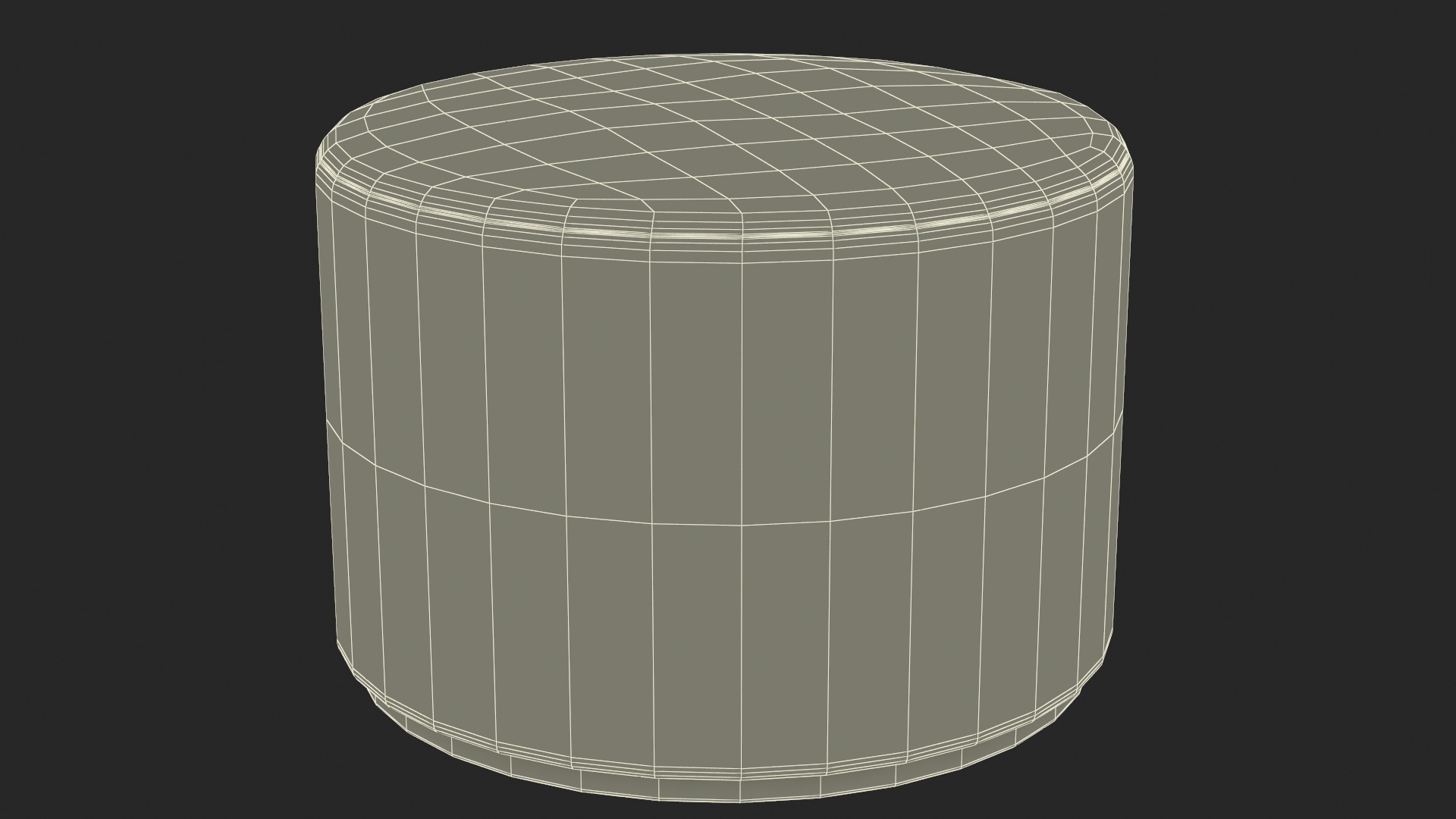 3D Round Fabric Ottoman Footstool for 3D Print model