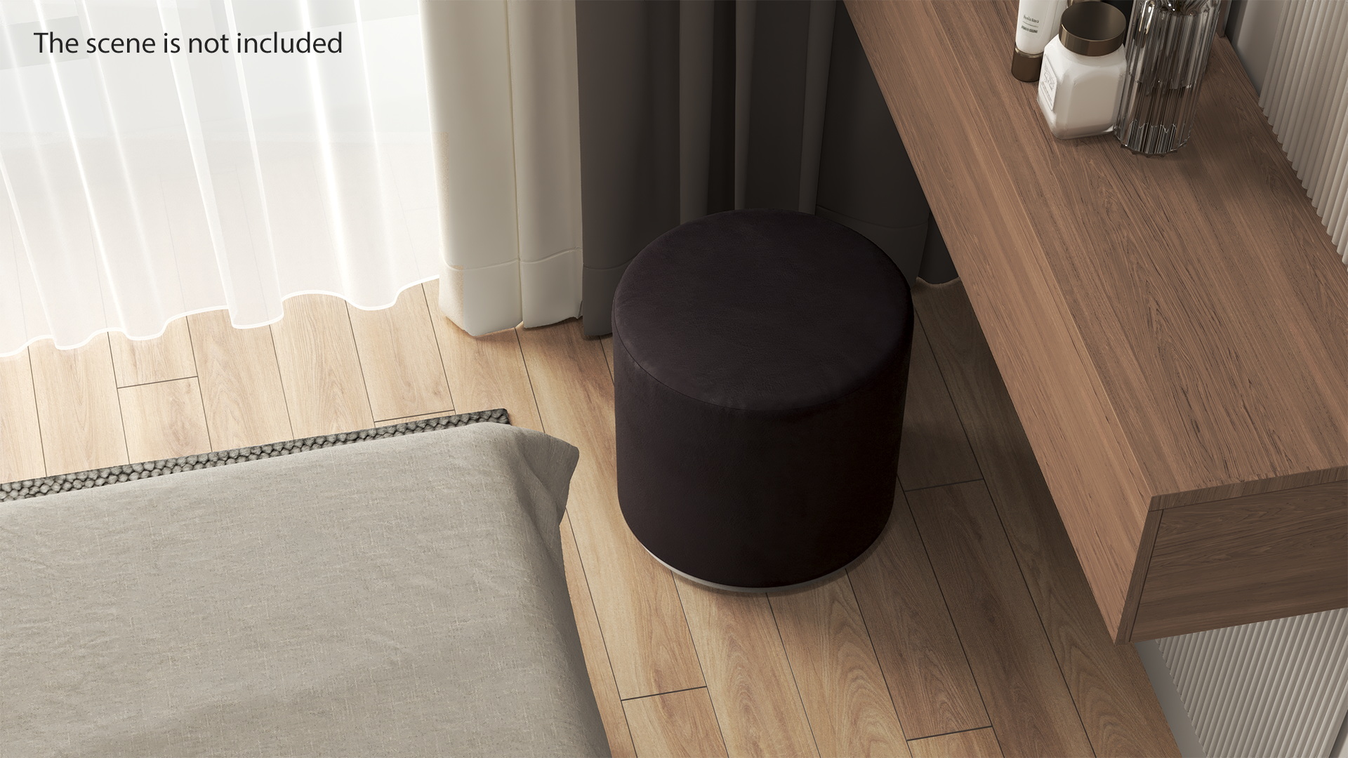 3D Round Fabric Ottoman Footstool for 3D Print model