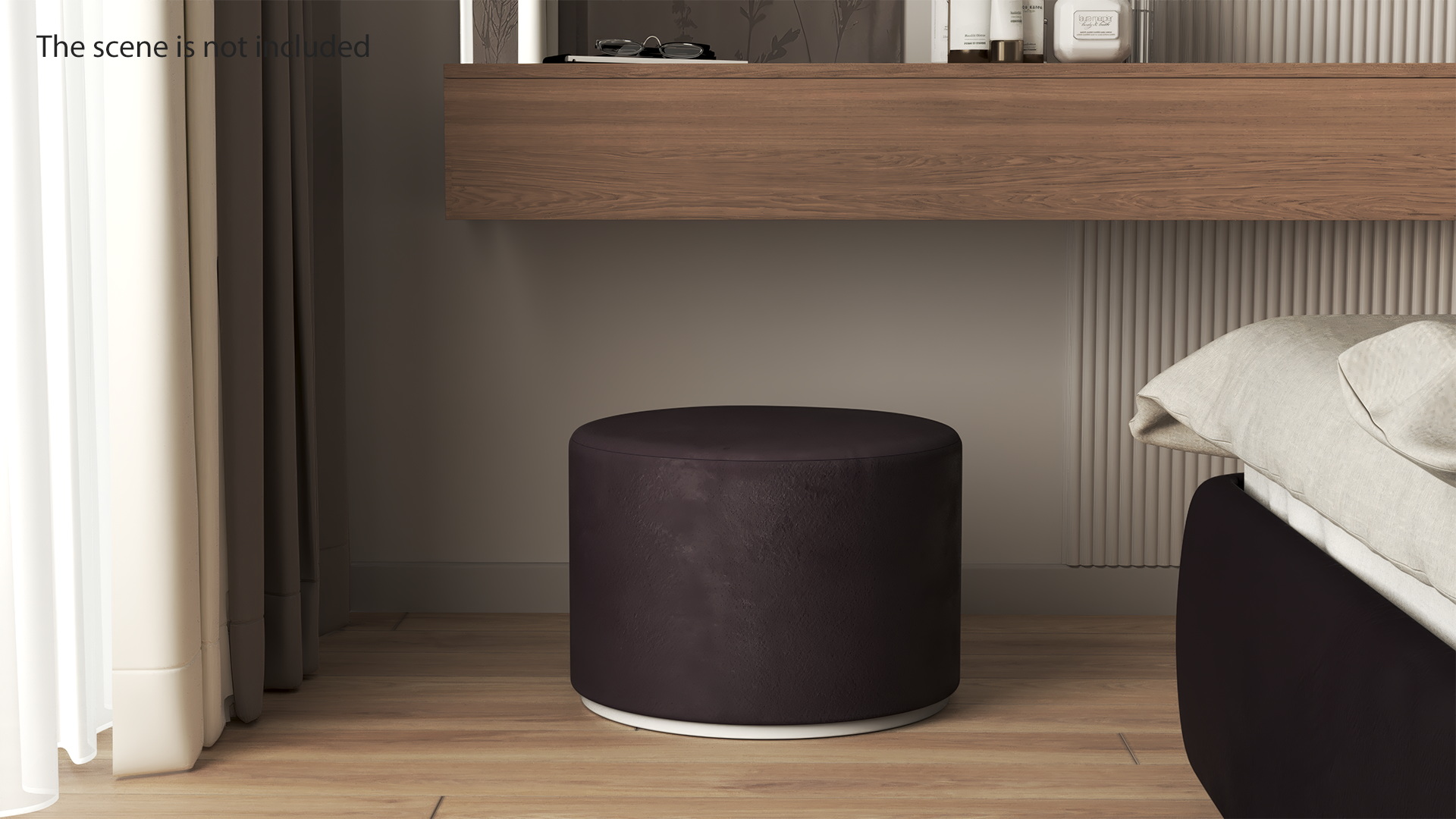 3D Round Fabric Ottoman Footstool for 3D Print model
