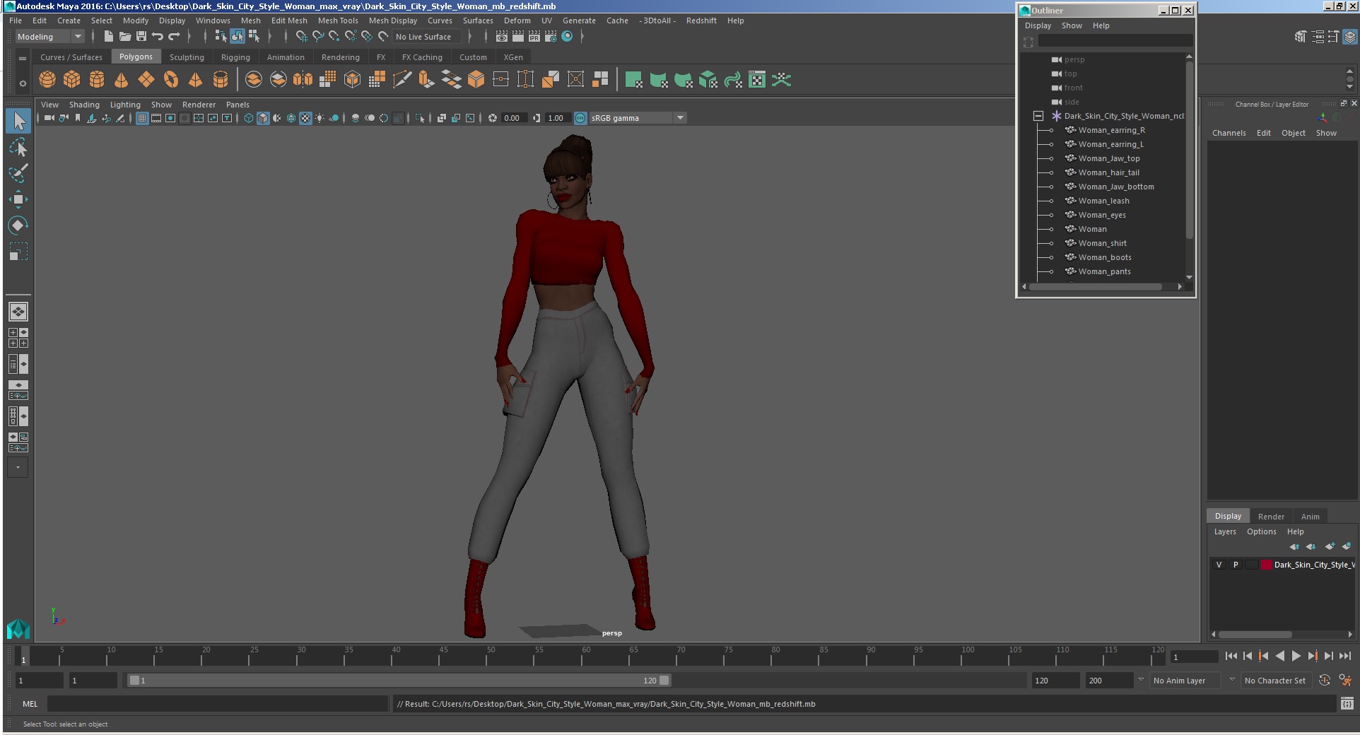 3D Dark Skin City Style Woman