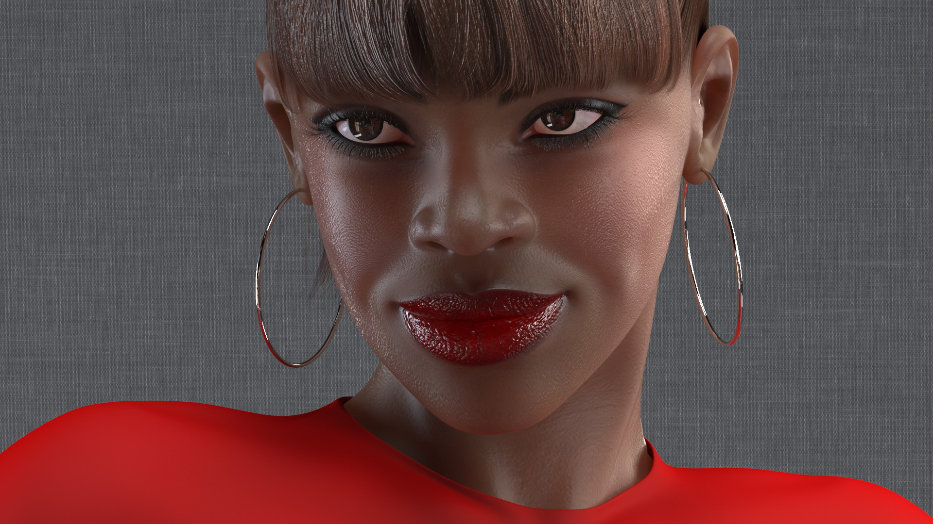 3D Dark Skin City Style Woman