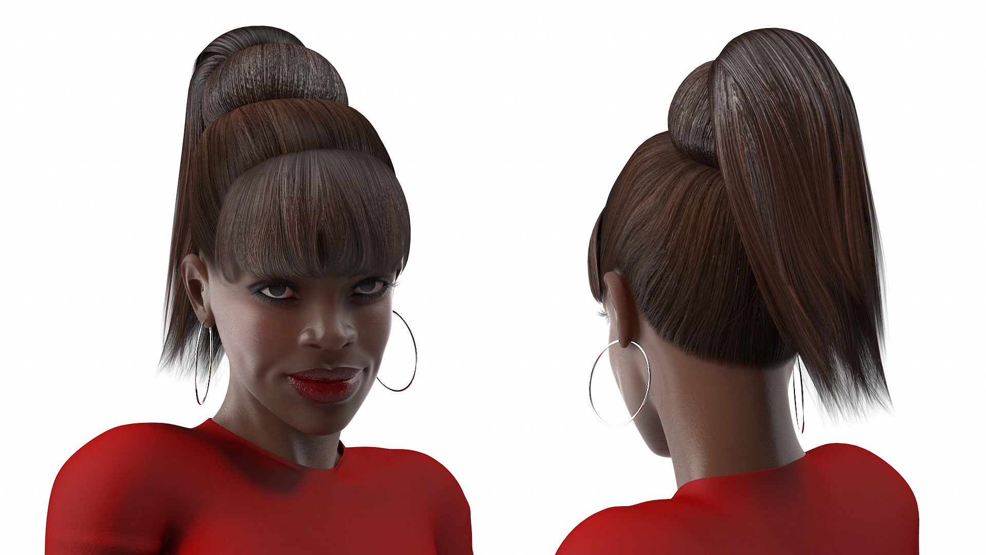 3D Dark Skin City Style Woman