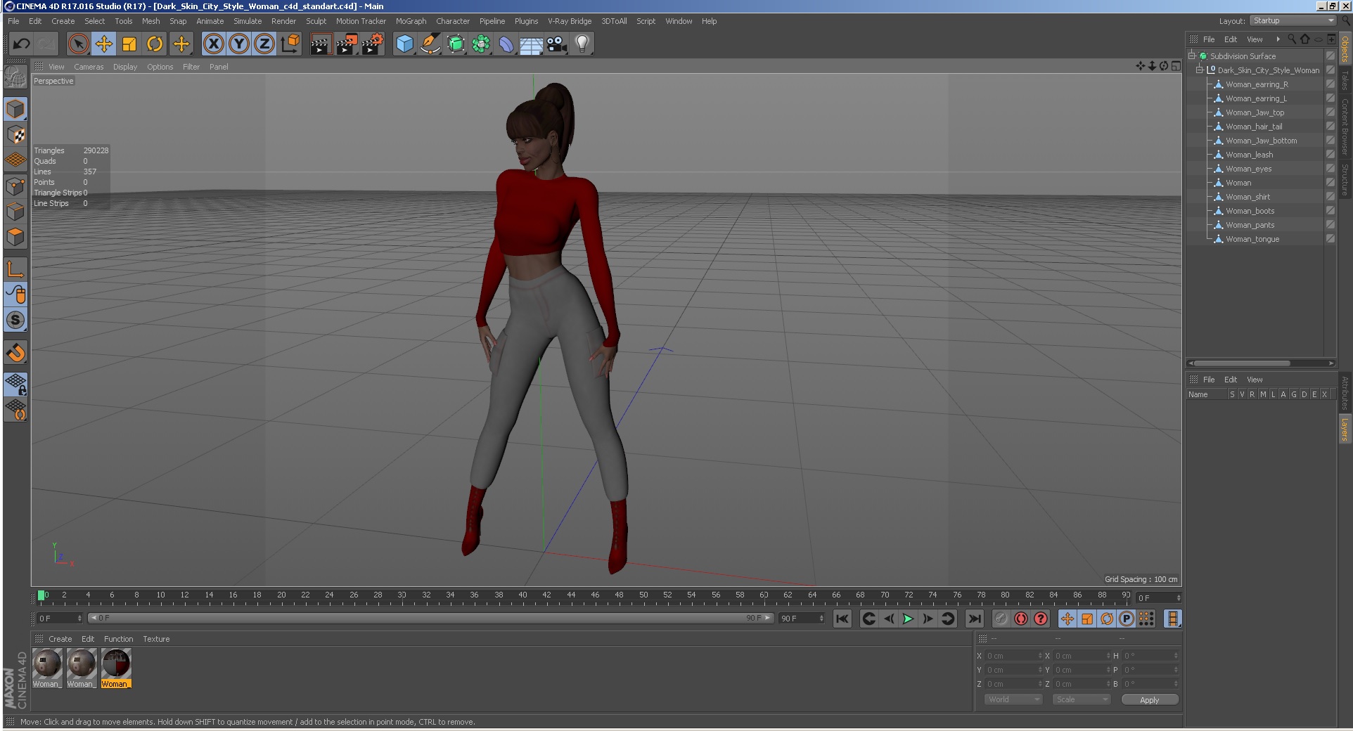 3D Dark Skin City Style Woman