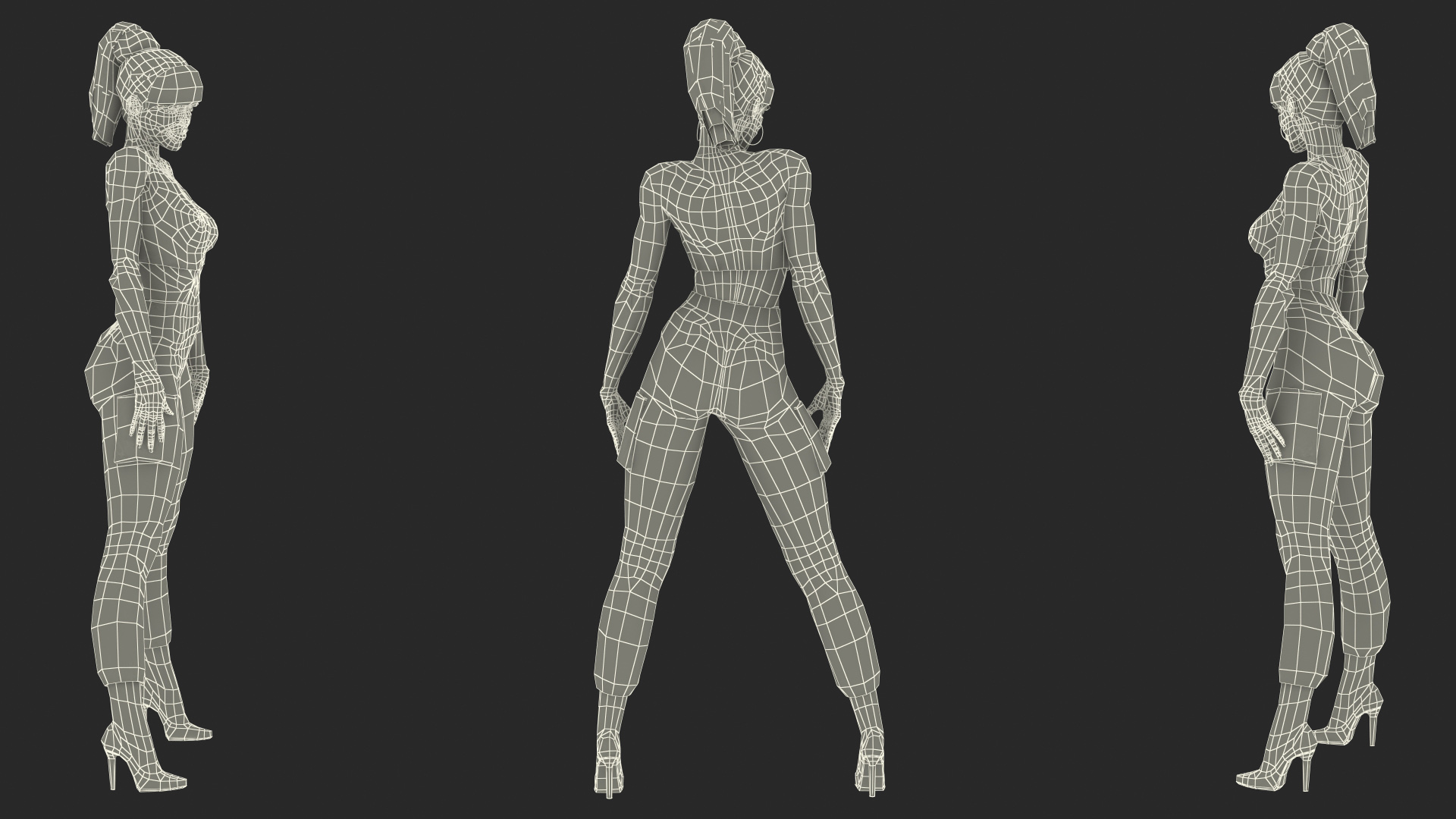 3D Dark Skin City Style Woman