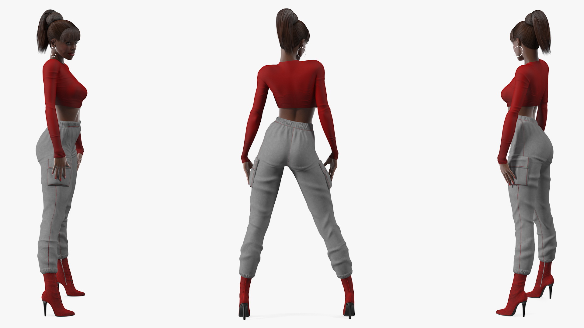 3D Dark Skin City Style Woman