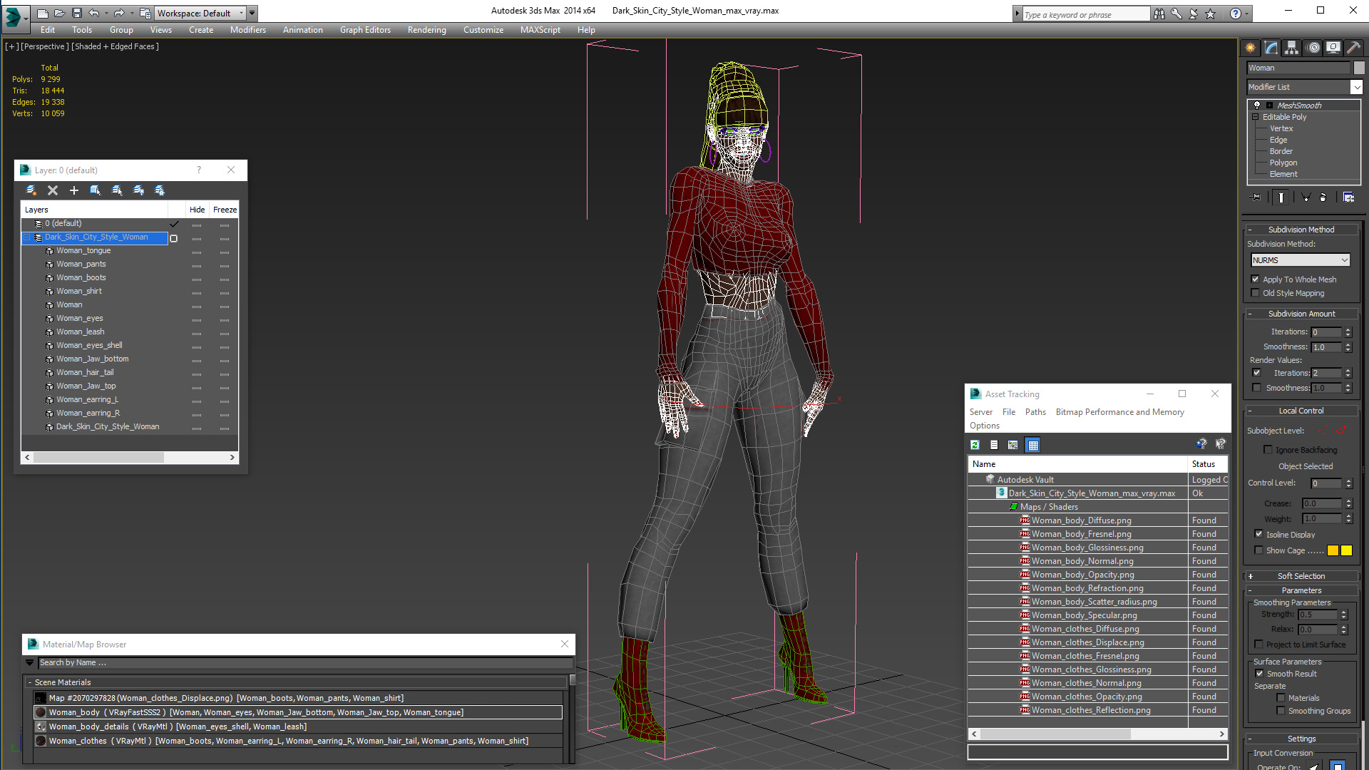 3D Dark Skin City Style Woman