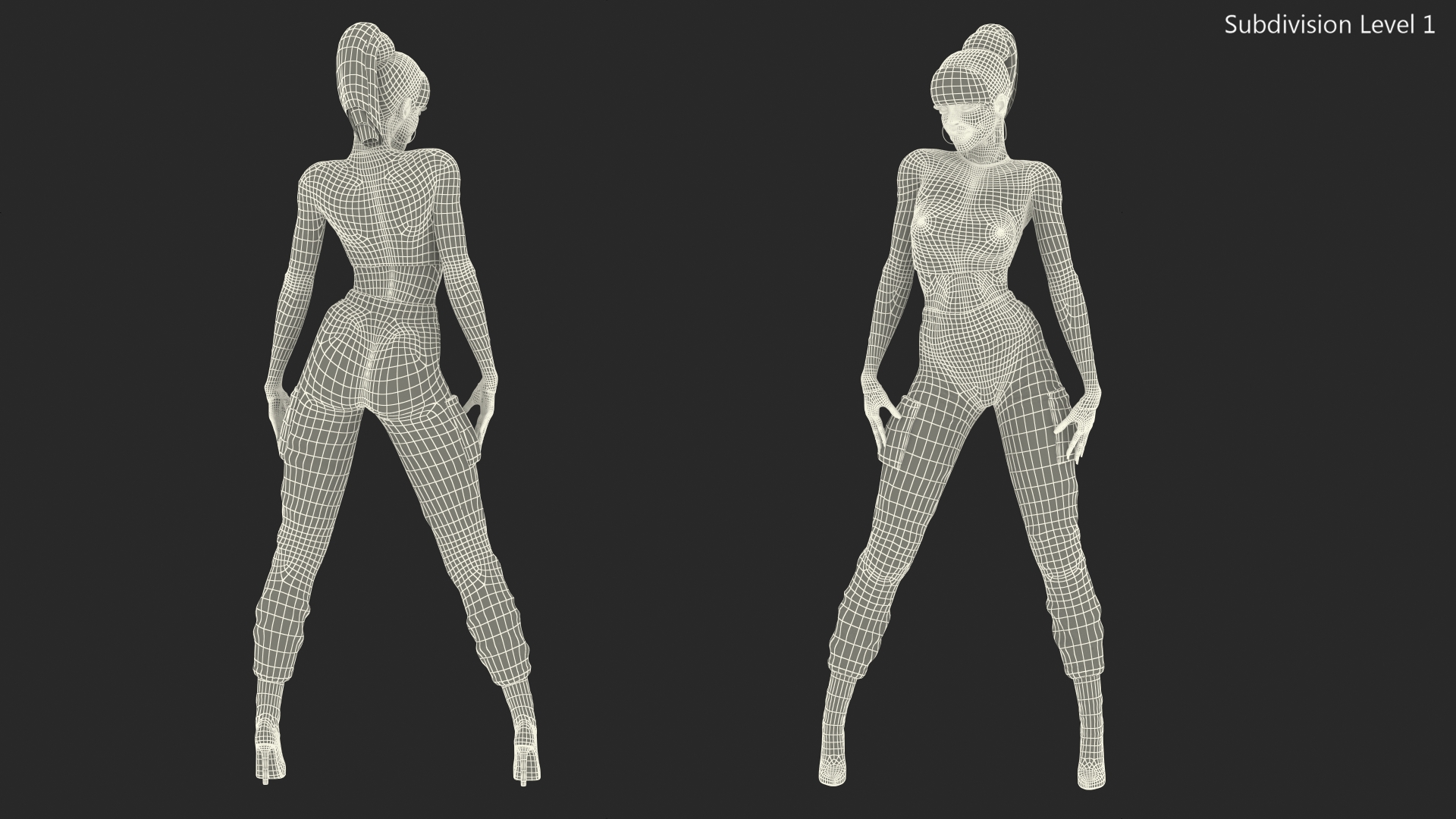 3D Dark Skin City Style Woman