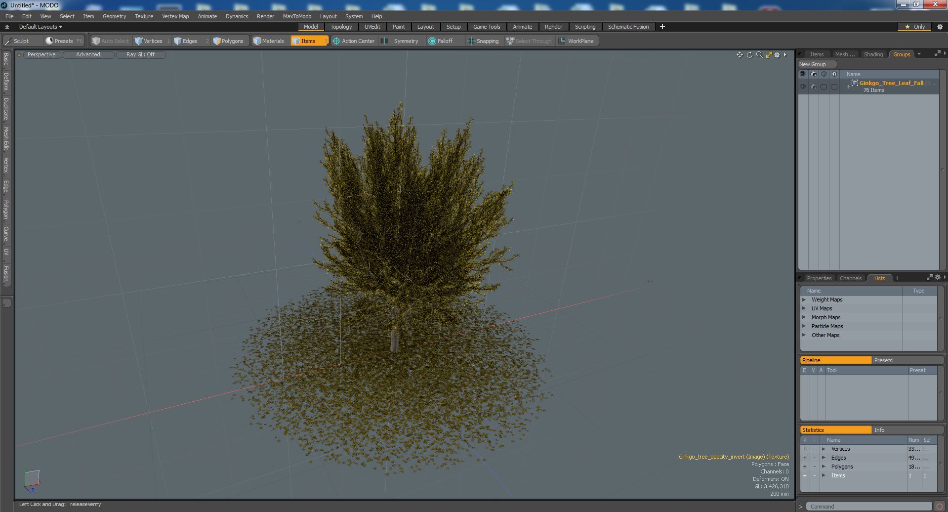 3D Ginkgo Tree Leaf Fall