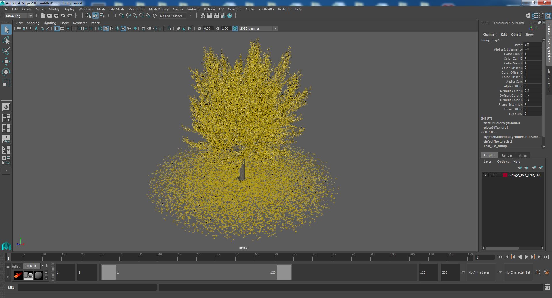 3D Ginkgo Tree Leaf Fall