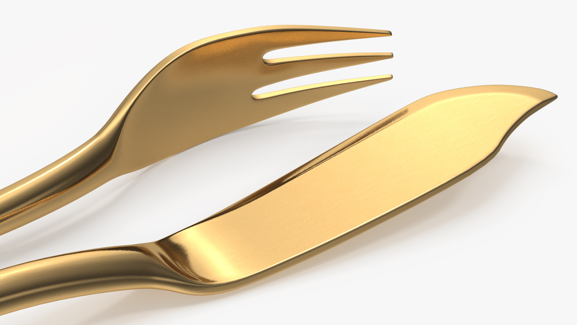 Set of Fish Cutlery Gold 3D model