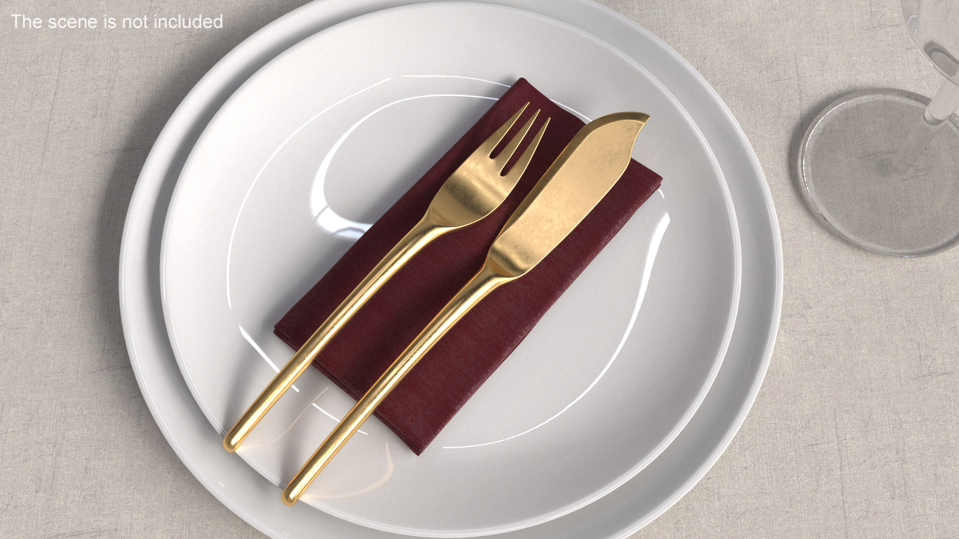 Set of Fish Cutlery Gold 3D model