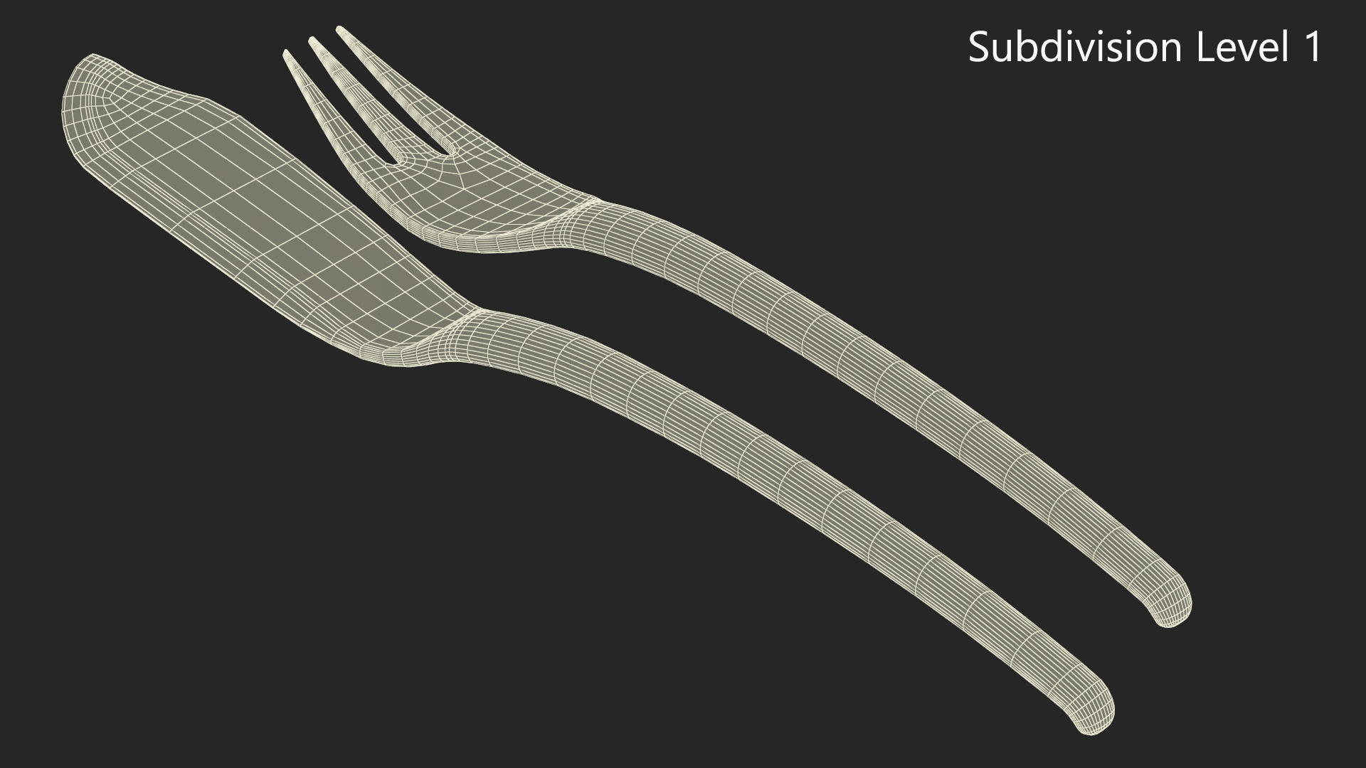 Set of Fish Cutlery Gold 3D model