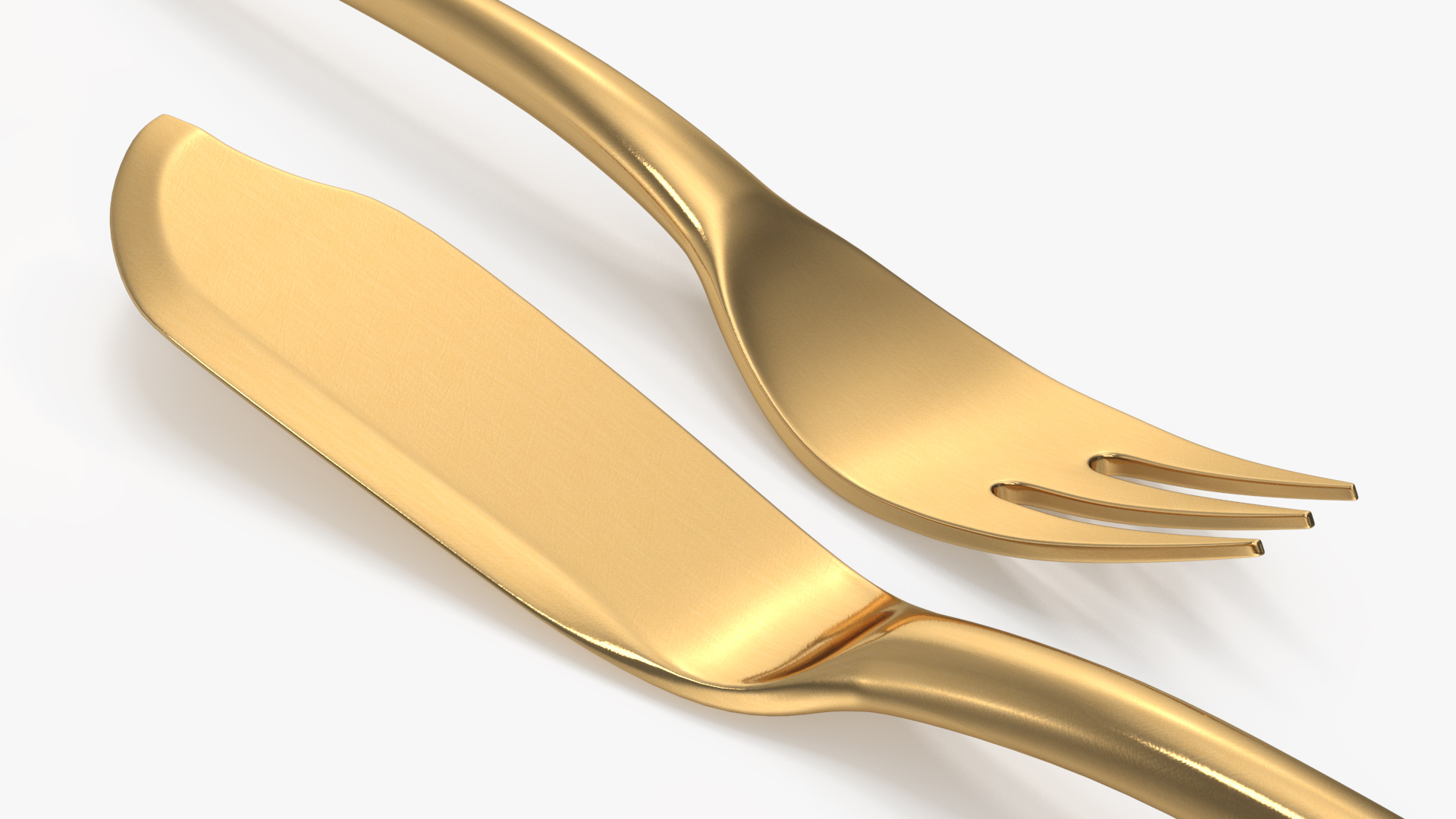 Set of Fish Cutlery Gold 3D model