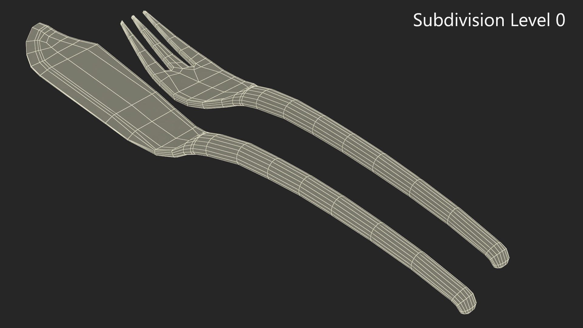 Set of Fish Cutlery Gold 3D model