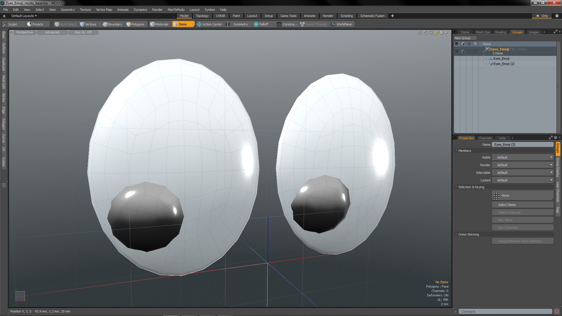 3D model Eyes Emoji