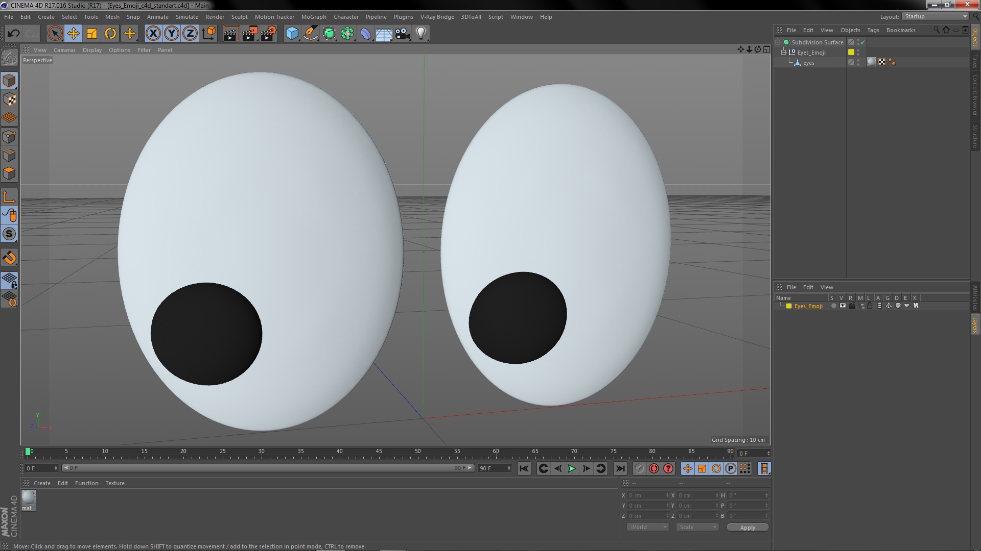 3D model Eyes Emoji