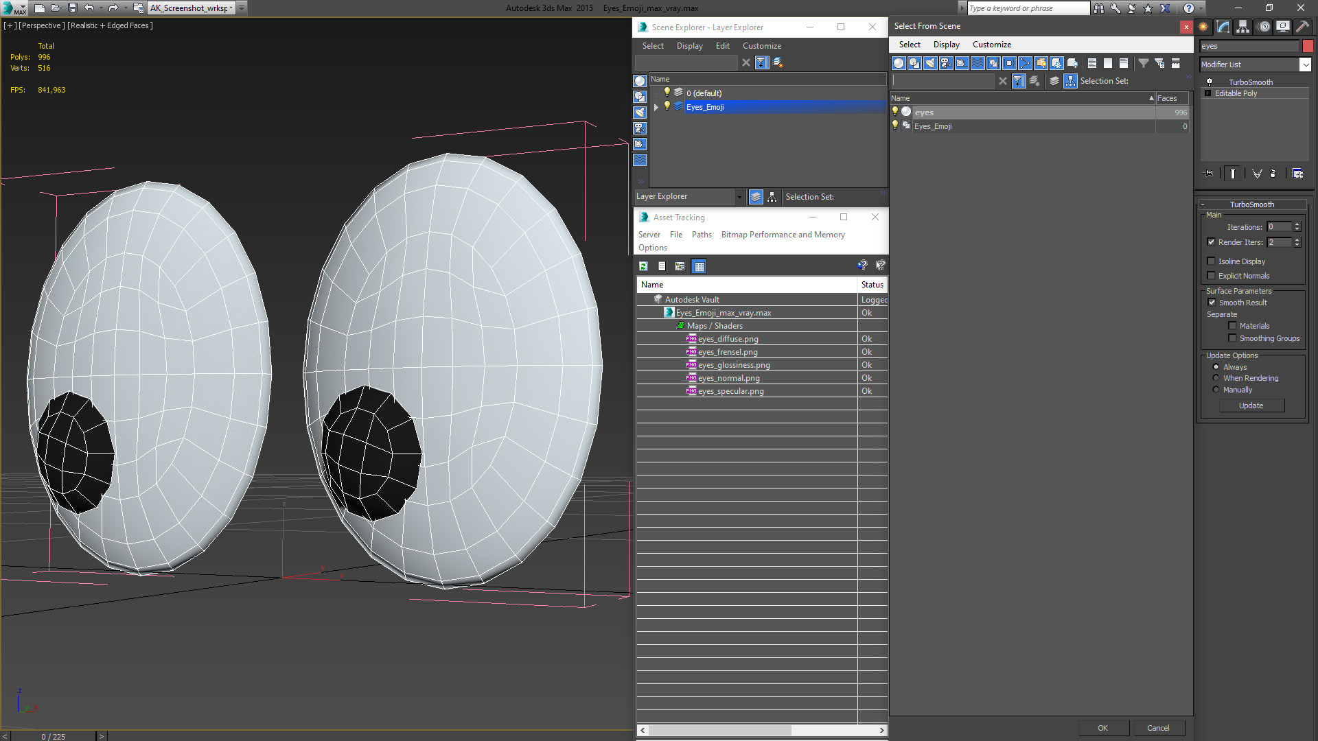 3D model Eyes Emoji