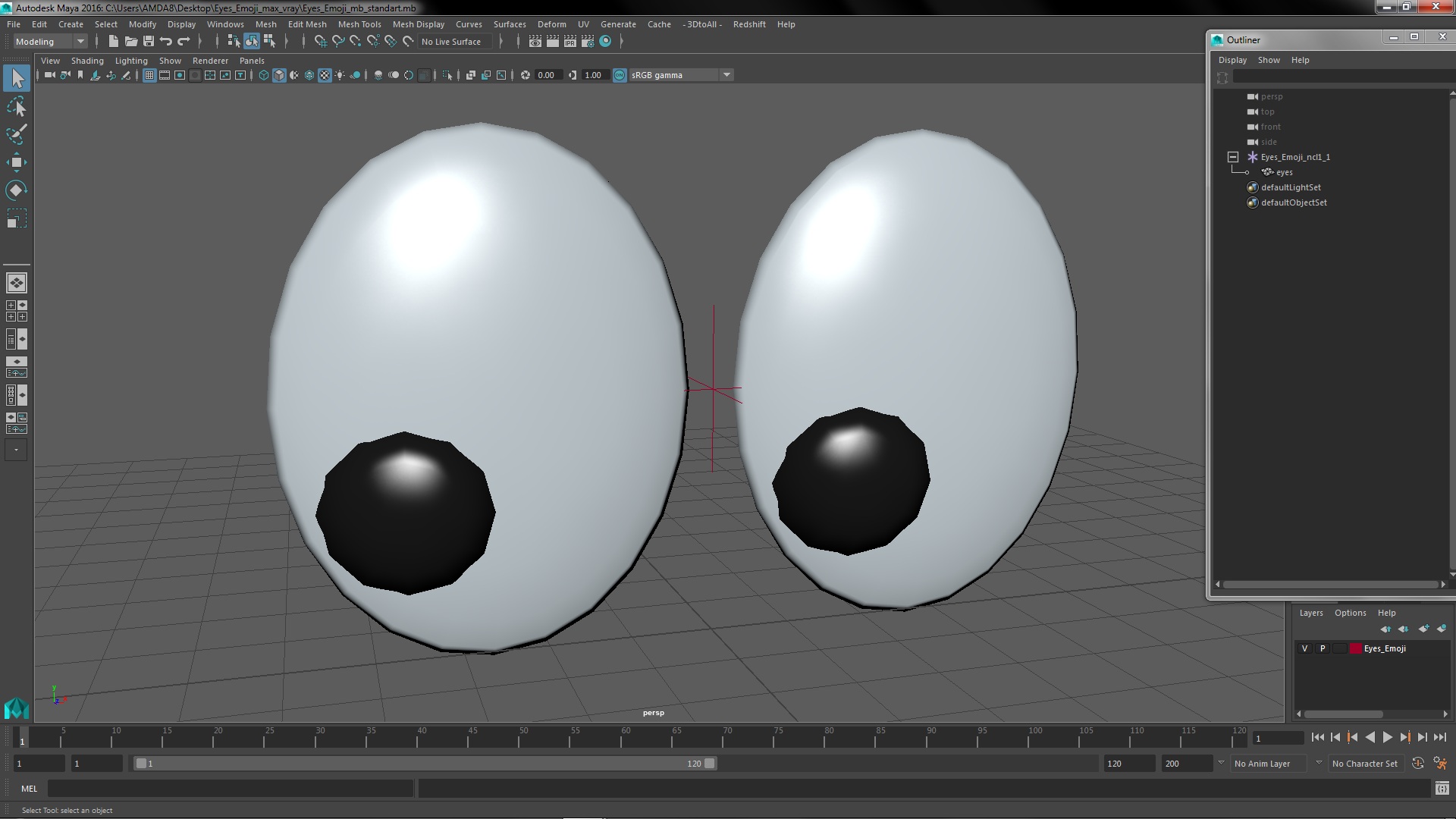 3D model Eyes Emoji