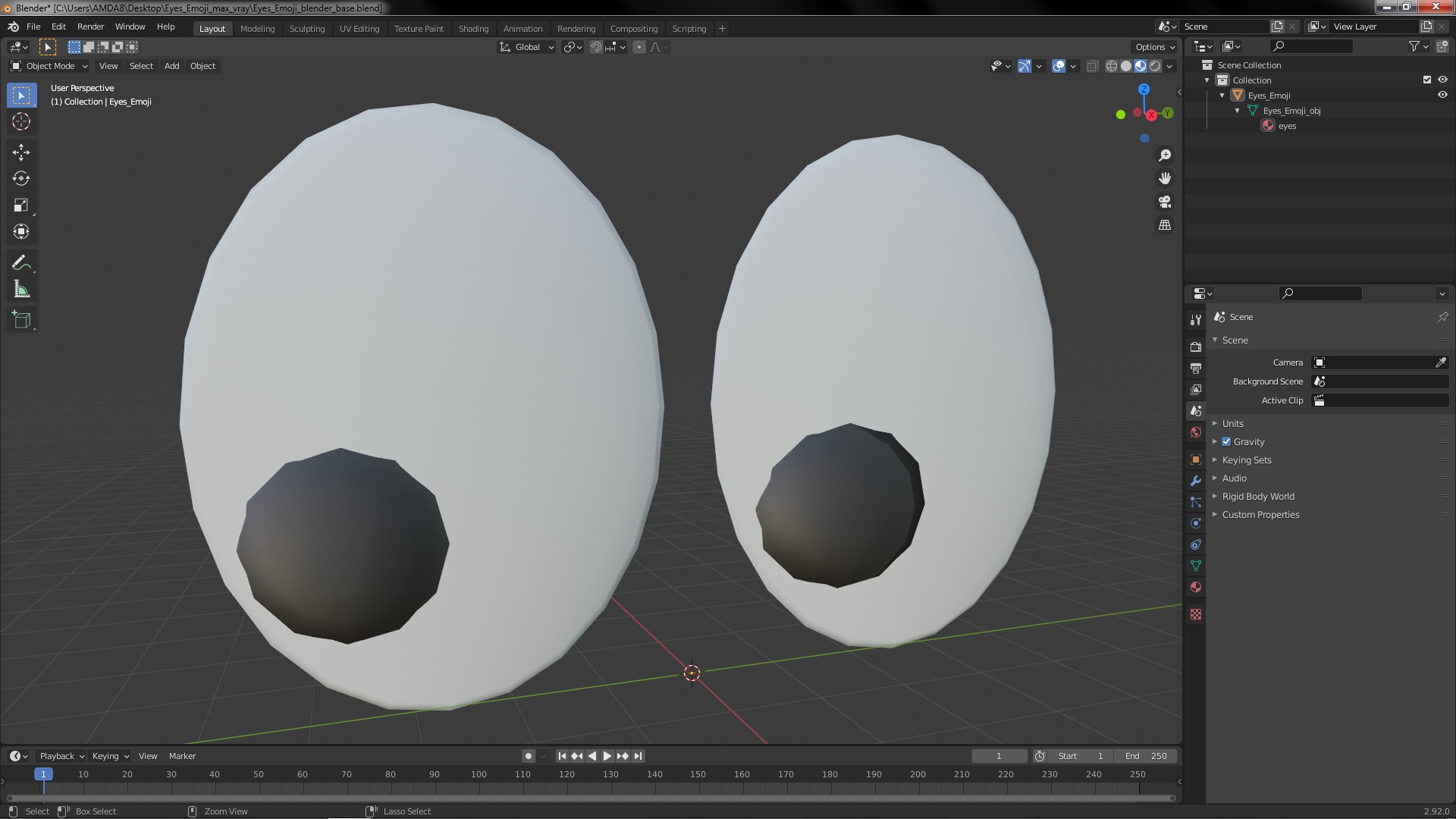 3D model Eyes Emoji