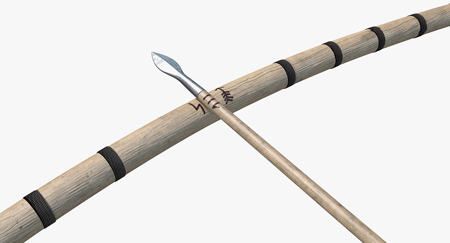 Viking Bow with Armed Arrow 3D