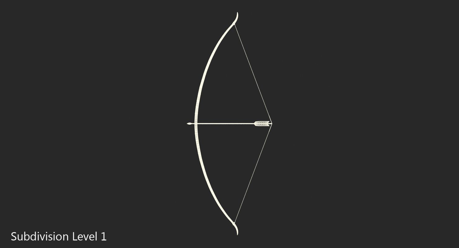 Viking Bow with Armed Arrow 3D