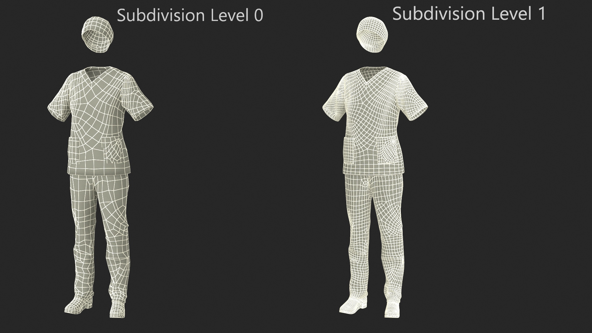 3D Healthcare Professional Scrubs Uniform model