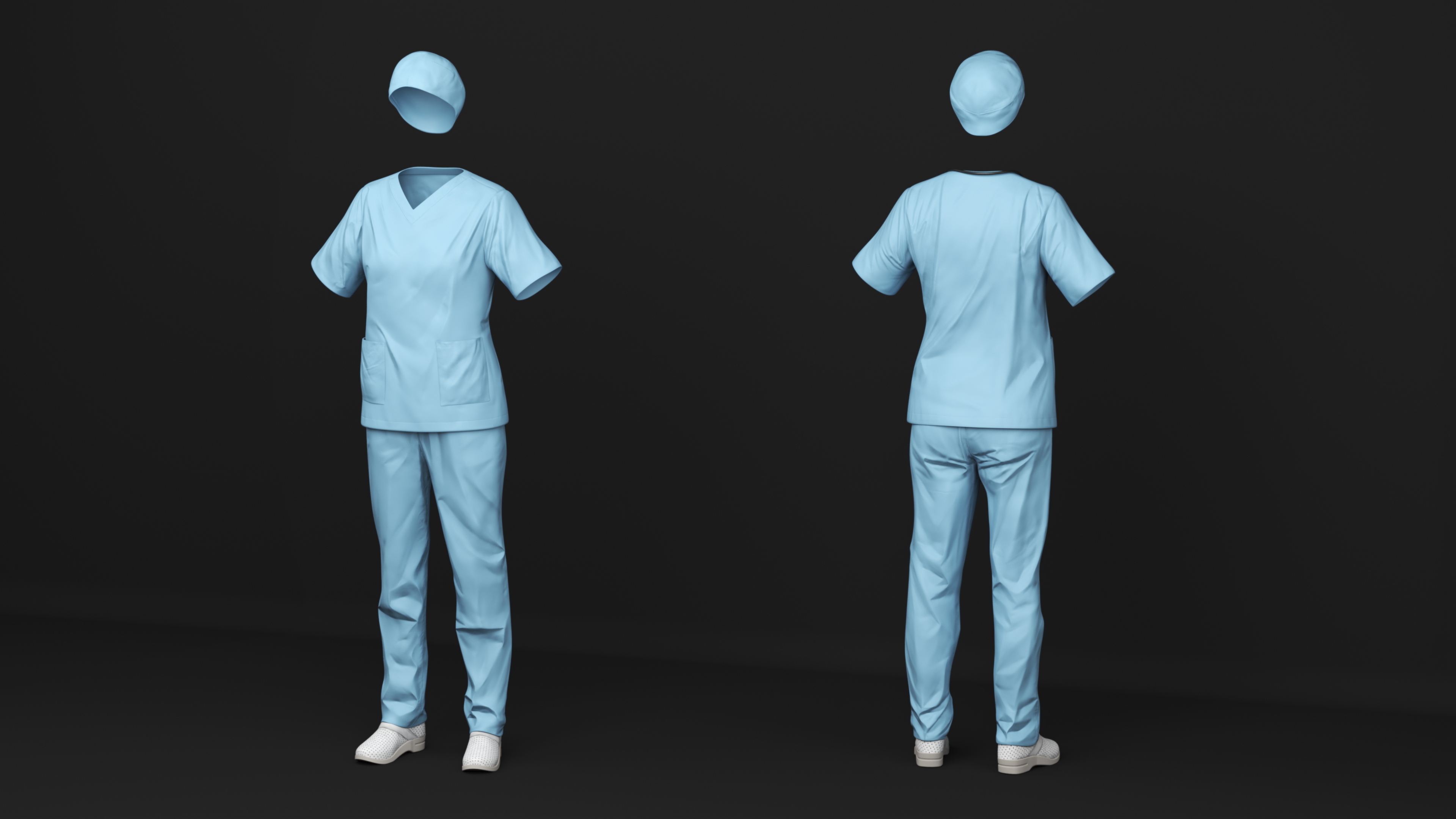 3D Healthcare Professional Scrubs Uniform model