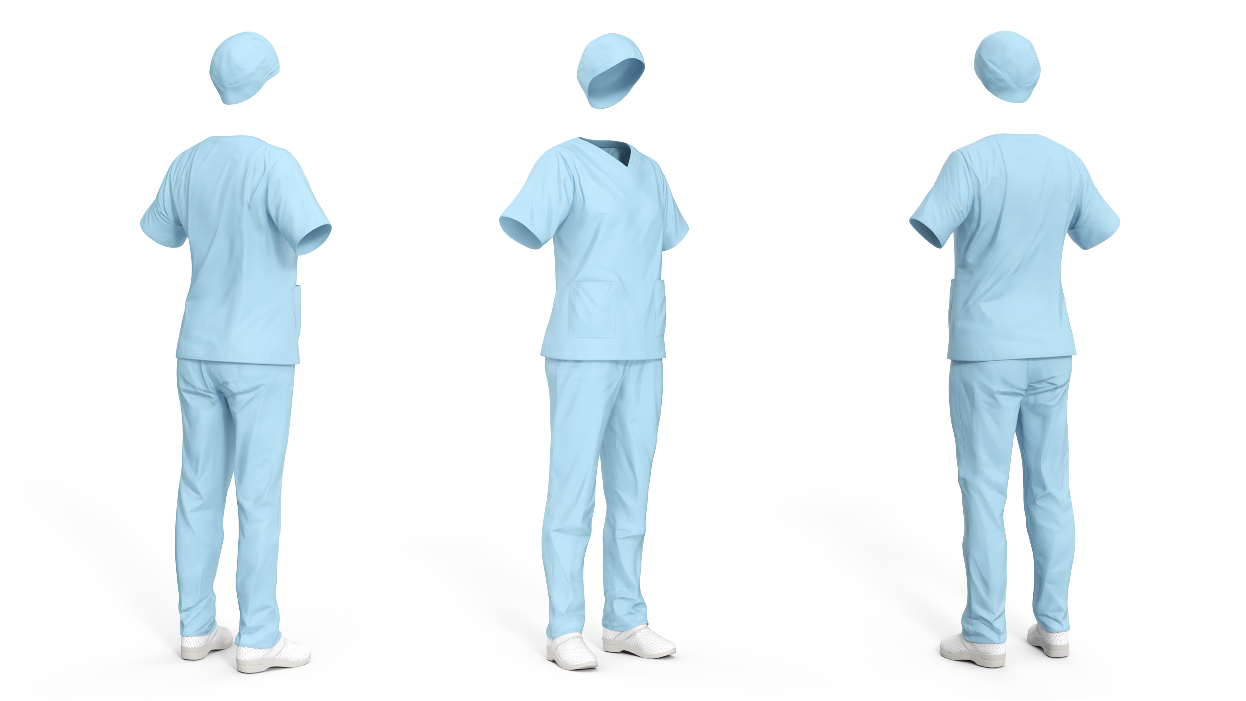 3D Healthcare Professional Scrubs Uniform model