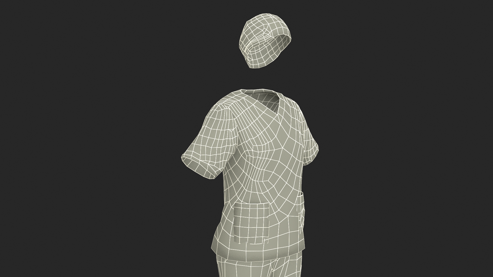 3D Healthcare Professional Scrubs Uniform model