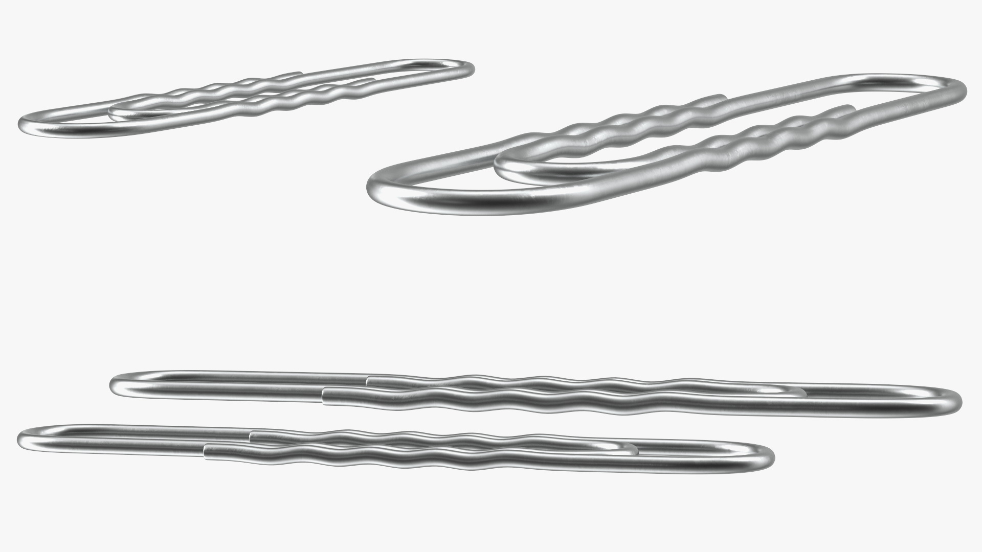 Paper Clip Wavy Shape Metal 3D