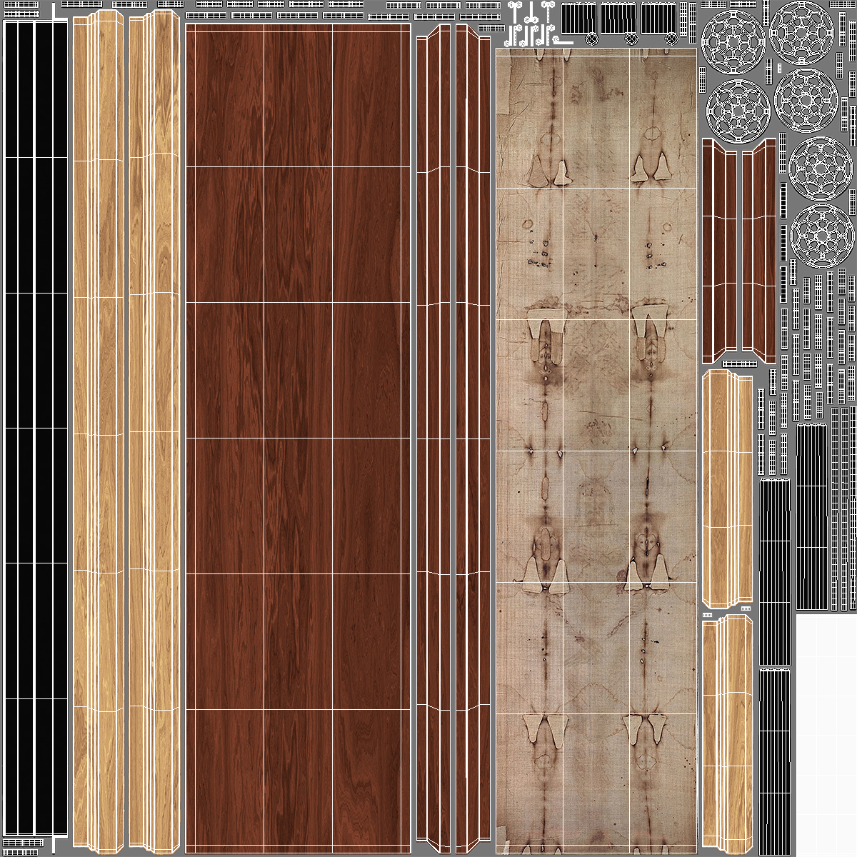 3D Shroud of Turin Framed Stand model